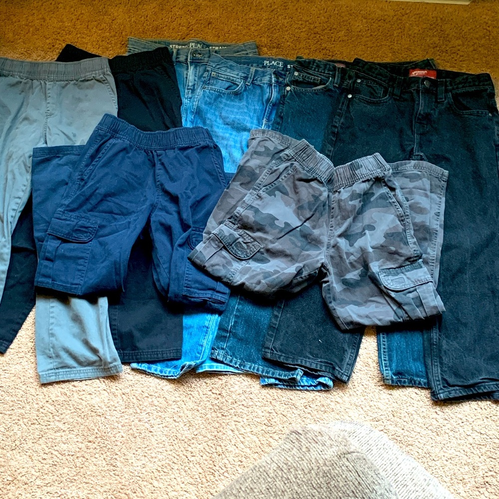 Lot of 7 EUC + 1 GUC Boys Size 8 HUSKY pants Children’s Place & Arizona Jean Co.